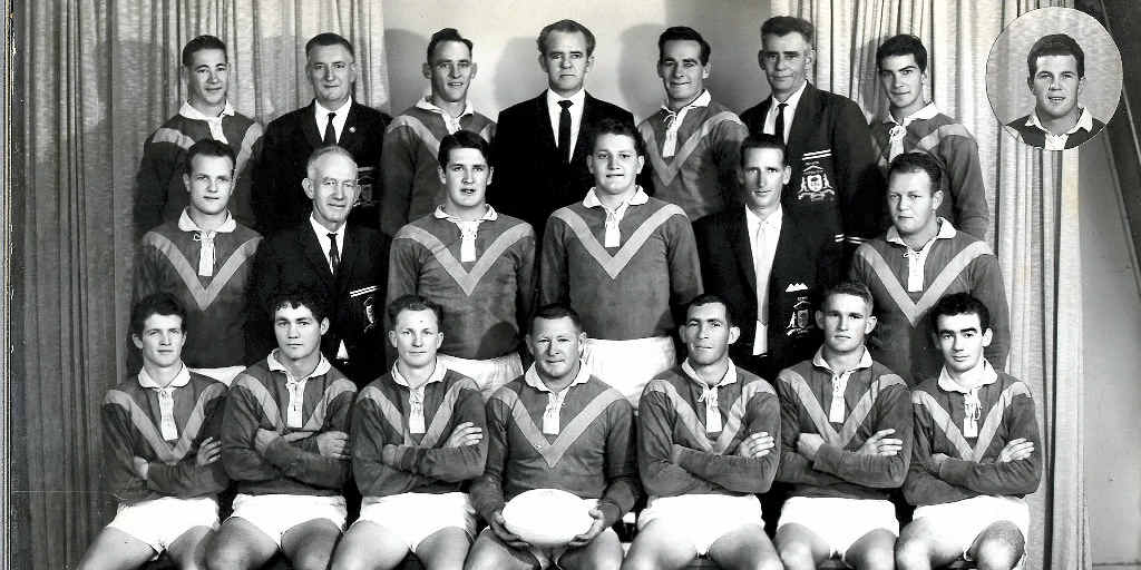 WANDERERS FOOTBALL CLUB – 1965 Senior Premiers: (Back, from left) T Dan, president J Steele, D Geary, patron J Gavin, A Geary, selector K Geary, T Heiniger. (Middle) H Daly, J Stokes, B McTaggart, O Miles, selector S Mackay, D French. (Front) M Rowlands, W Hartwig, vice captain D Maher, captain R Coleman, G Baumann, E Schmidt. I Alexander. (Inset) L Daly. WANDERERS FOOTBALL CLUB – 1965 Senior Premiers: (Back, from left) T Dan, president J Steele, D Geary, patron J Gavin, A Geary, selector K Geary, T Heiniger. (Middle) H Daly, J Stokes, B McTaggart, O Miles, selector S Mackay, D French. (Front) M Rowlands, W Hartwig, vice captain D Maher, captain R Coleman, G Baumann, E Schmidt. I Alexander. (Inset) L Daly.